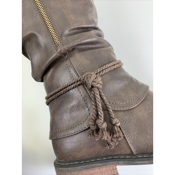 Patrizia Spring Step Museropett Boot Tall Brown Faux Leather Faux Fur Lined 7 - Picture 7 of 14